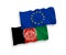 Flags of European Union and Islamic Republic of Afghanistan on a white background