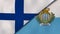 The flags of Finland and San Marino. News, reportage, business background. 3d illustration
