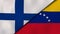 The flags of Finland and Venezuela. News, reportage, business background. 3d illustration