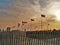 Flags Flying at Myrtle Beach Sunset