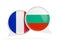 Flags of France and bulgaria inside chat bubbles