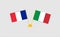 Flags of France and Italy. Meetings. Background and illustrations. 3d