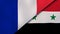 The flags of France and Syria. News, reportage, business background. 3d illustration