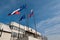 Flags in front of the National Council