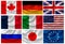 Flags of the G8 Industrialized Countries and EU