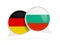 Flags of Germany and bulgaria inside chat bubbles