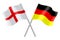 Flags of Germany and England In 3D isolated on white background