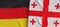 Flags of Germany and Georgia. Linen flag close-up. Flag made of canvas. German, Berlin. Georgian, Asia. State national symbols. 3d