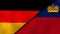The flags of Germany and Liechtenstein. News, reportage, business background. 3d illustration