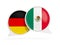 Flags of Germany and mexico inside chat bubbles
