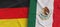 Flags of Germany and Mexico. Linen flag close-up. Flag made of canvas. German, Berlin. Mexican. State national symbols. 3d