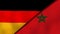 The flags of Germany and Morocco. News, reportage, business background. 3d illustration