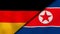 The flags of Germany and North Korea. News, reportage, business background. 3d illustration