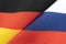 Flags germany and Russia. The concept of international relations between countries. Sanctions against Russia. The state