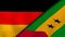 The flags of Germany and Sao Tome and Principe. News, reportage, business background. 3d illustration