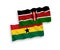 Flags of Ghana and Kenya on a white background