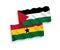 Flags of Ghana and Palestine on a white background