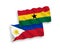 Flags of Ghana and Philippines on a white background