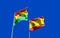 Flags of Ghana and Spain