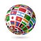 Flags globe. Asia.
