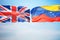 Flags of Great Britain and Venezuela