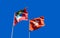 Flags of Hong Kong HK and Antigua and Barbuda