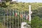 Flags in honor of the Italian immigrant erected in the city of Silveira Martins State of RS Brazil