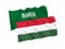 Flags of Hungary and Saudi Arabia on a white background