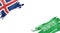 Flags of Iceland and Saudi Arabia on white background