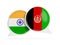 Flags of India and afghanistan inside chat bubbles
