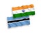 Flags of India and Botswana on a white background