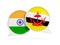 Flags of India and brunei inside chat bubbles