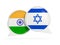 Flags of India and israel inside chat bubbles