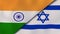 The flags of India and Israel. News, reportage, business background. 3d illustration