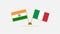 Flags of India and Italy. Partnership. Background and illustrations. 3d