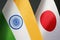 Flags of India and Japan as a concept of diplomacy.