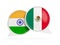 Flags of India and mexico inside chat bubbles