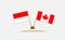 Flags of Indonesia and Canada. Partnership. Background and illustrations. 3d