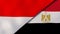 The flags of Indonesia and Egypt. News, reportage, business background. 3d illustration