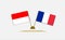 Flags of Indonesia and France. Partnership. Background and illustrations. 3d