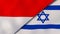 The flags of Indonesia and Israel. News, reportage, business background. 3d illustration