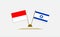 Flags of Indonesia and Israel. Partnership. Background and illustrations. 3d