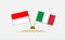 Flags of Indonesia and Italy. Partnership. Background and illustrations. 3d