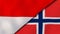 The flags of Indonesia and Norway. News, reportage, business background. 3d illustration