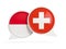 Flags of Indonesia and switzerland inside chat bubbles