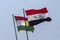 Flags of Iraq and the Autonomous Region of Iraqi Kurdistan