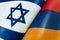 Flags of Israel , armenia. The concept of international relations between countries. The concept of an alliance or a confrontation