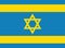 flags of Israel in colors of Ukrainian flag. Concept of Solidarity with Ukraine. Ukrainian lives matter. I Stand With Ukraine.