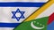The flags of Israel and Comoros. News, reportage, business background. 3d illustration