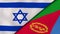 The flags of Israel and Eritrea. News, reportage, business background. 3d illustration